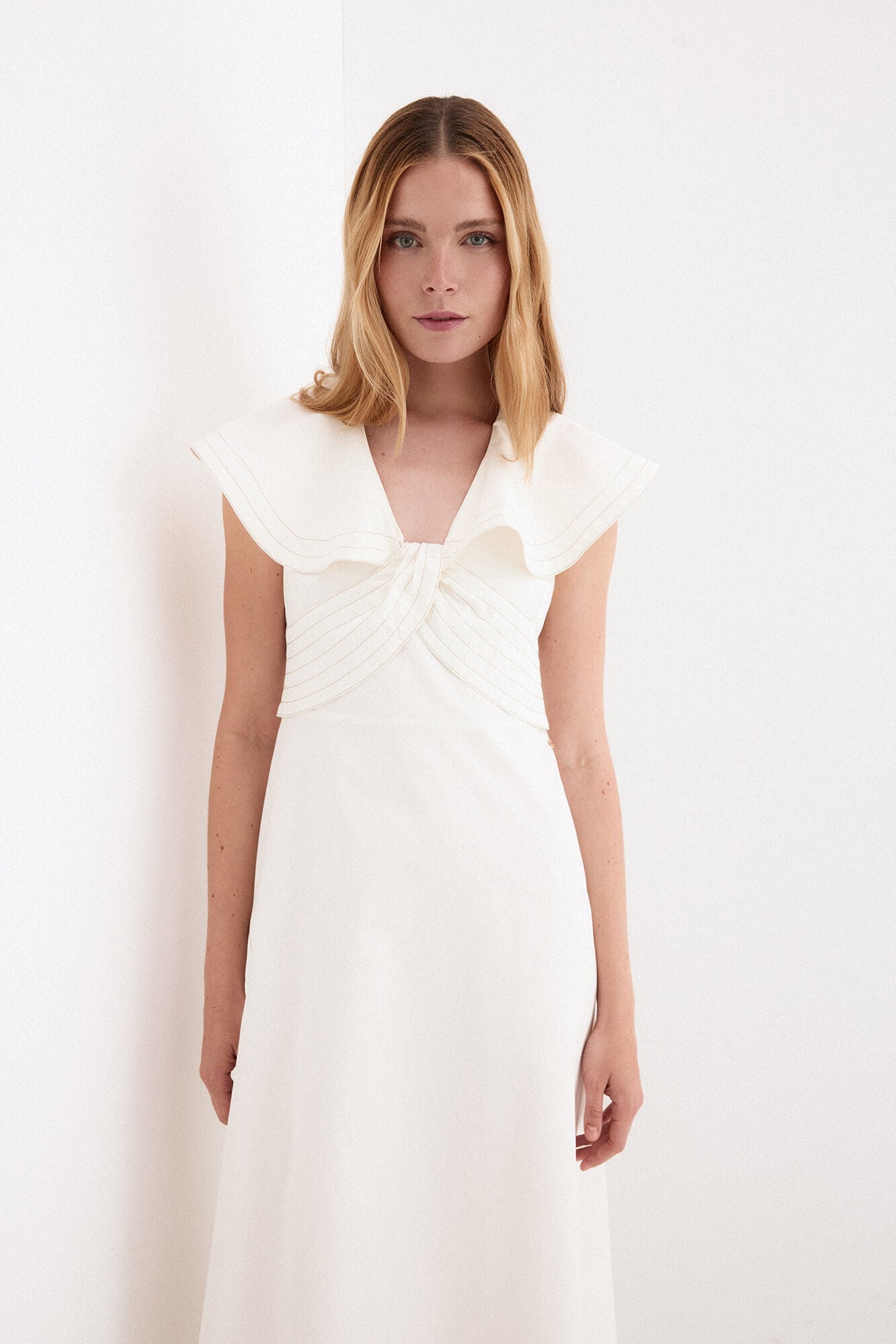 Pedro del Hierro Ruffle midi dress White