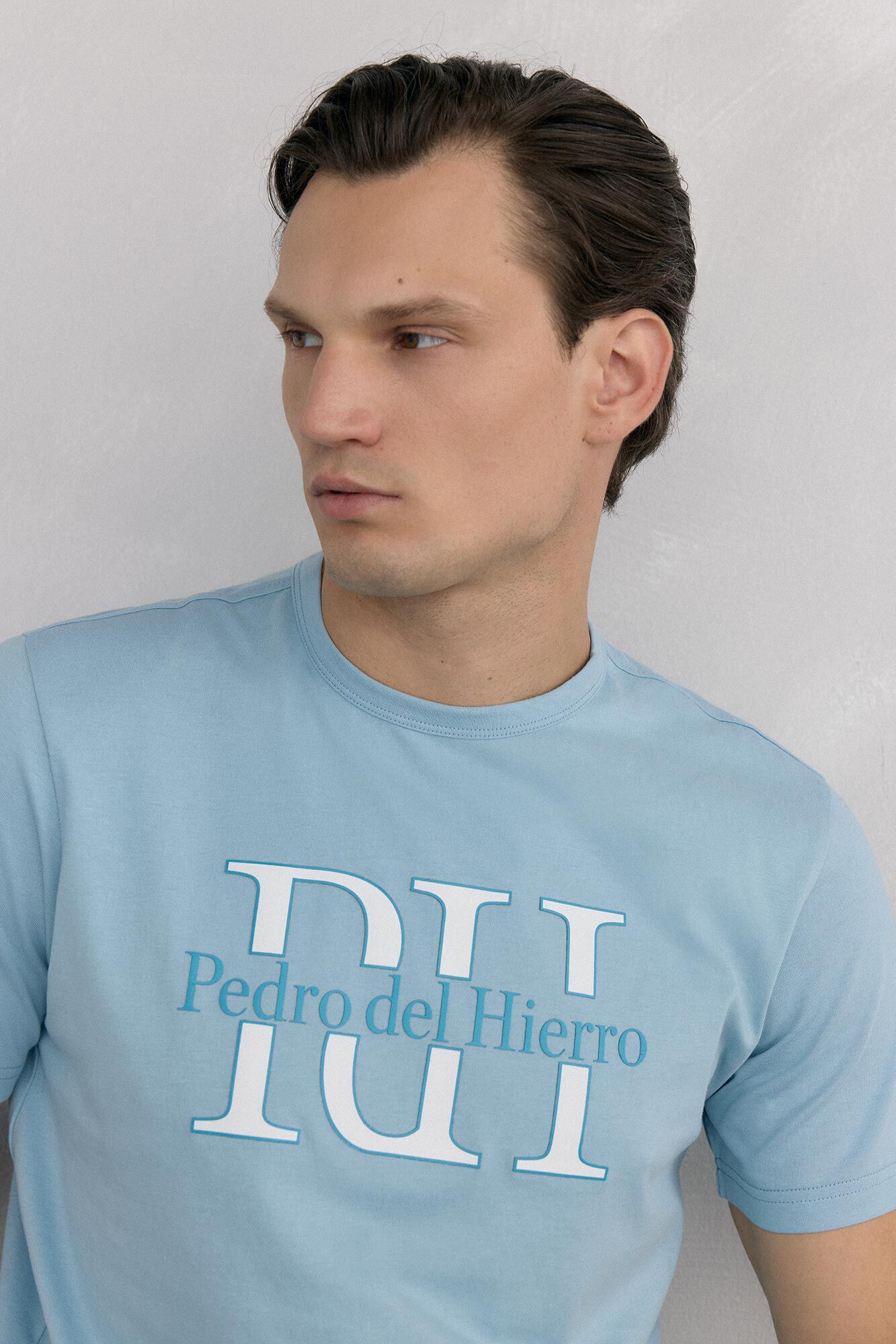 Pedro del Hierro Large logo T-shirt Blue