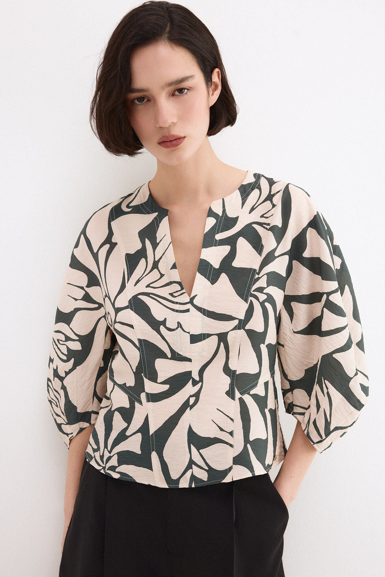 Pedro del Hierro Print blouse Beige