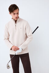 Pedro del Hierro Technical Golf funnel neck sweatshirt Beige