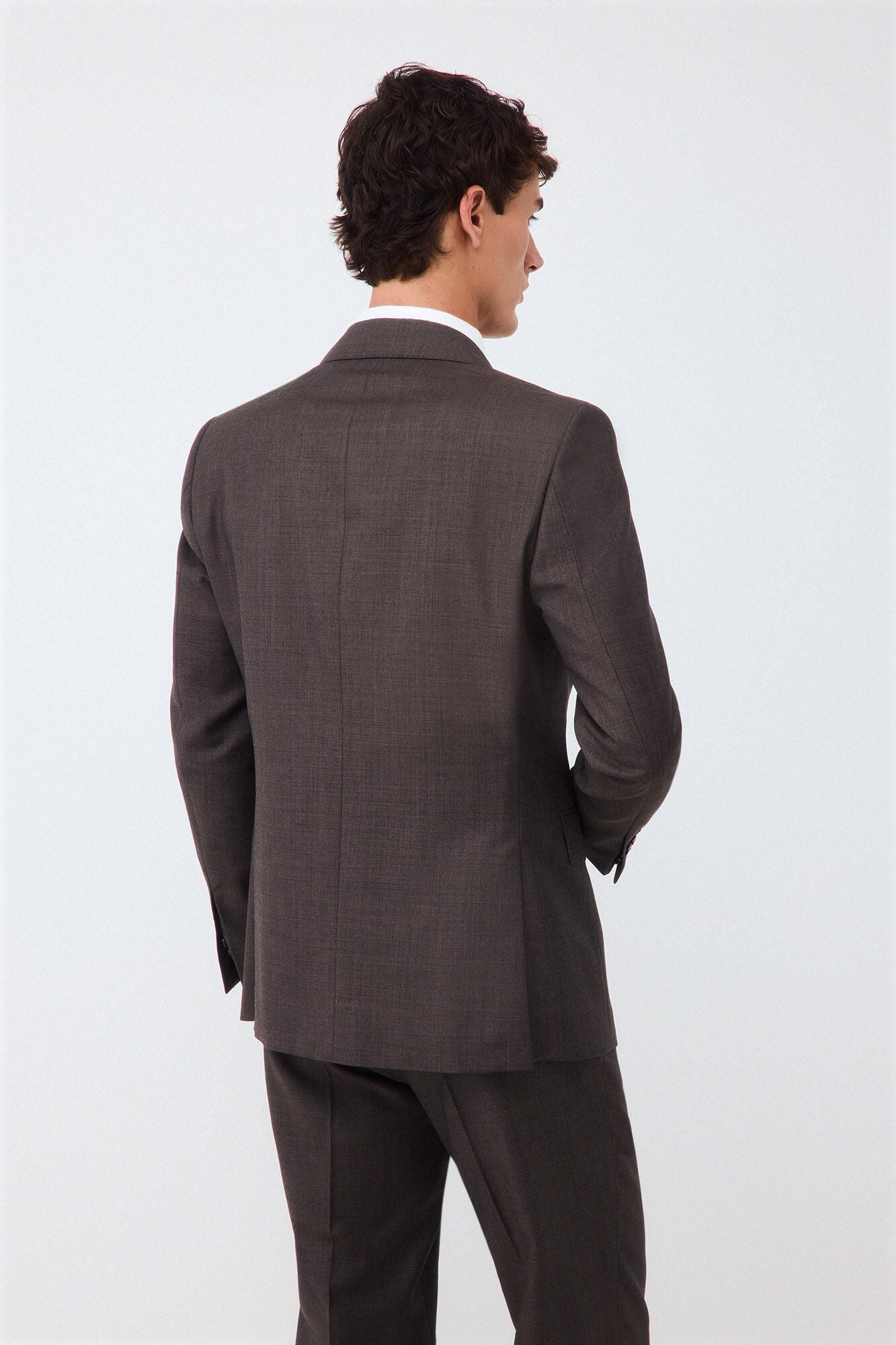 Pedro del Hierro Tailored high-waisted serge coordinated suit jacket Brown