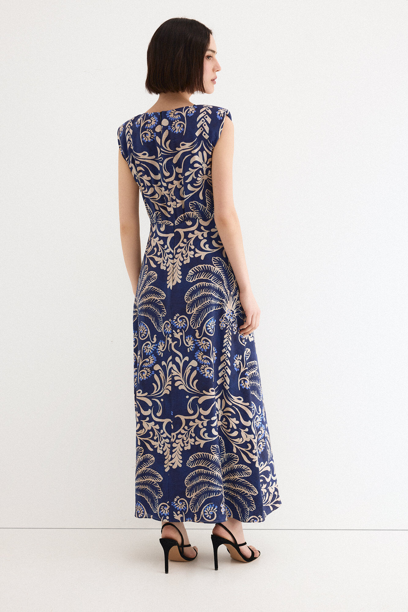 TFP by Tamara Falc&oacute; Long printed dress Blue