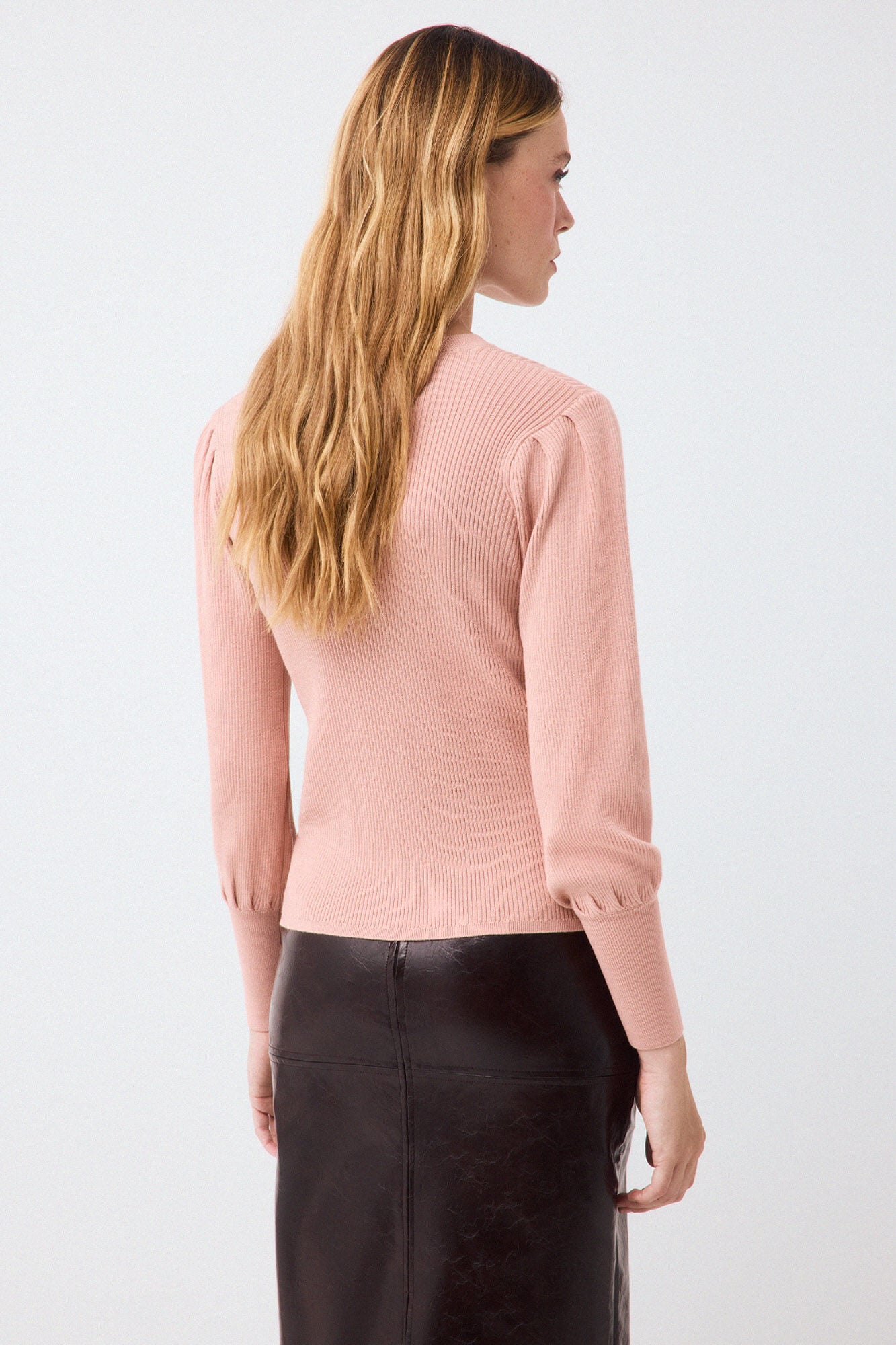 Pedro del Hierro Camisola canelada manga bal&atilde;o Rosa