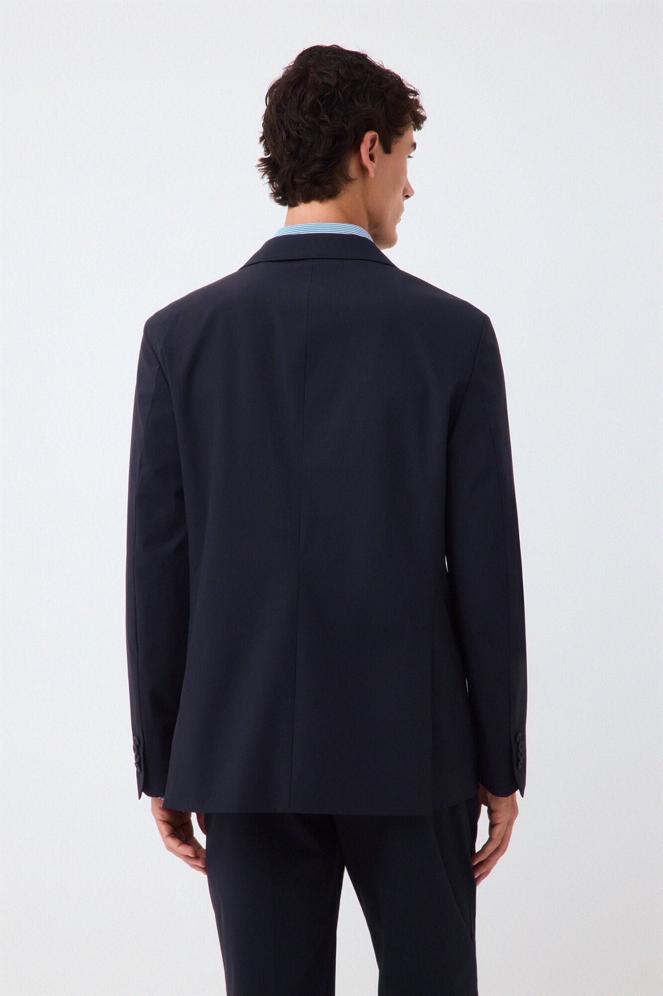 Pedro del Hierro Technical coordinated suit blazer Blue