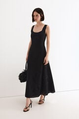 TFP by Tamara Falc&oacute; Floral embroidered dress Black