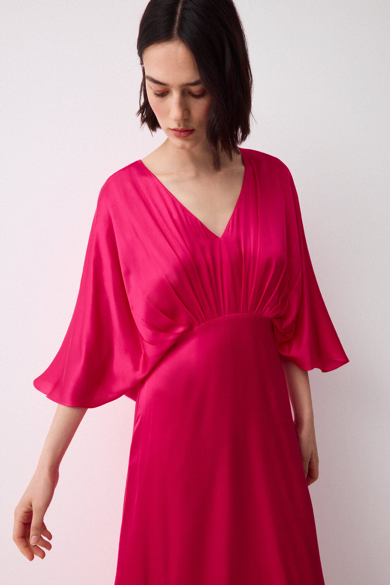 Pedro del Hierro Draped fluid sleeve dress Pink