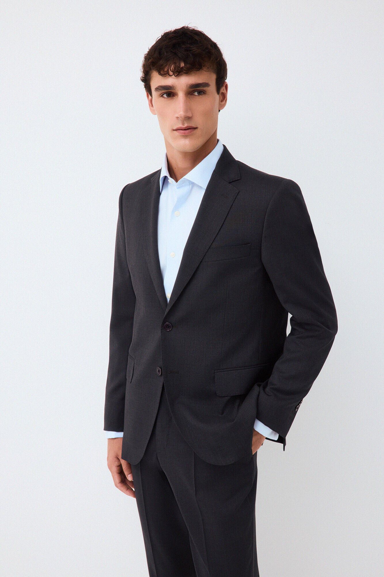 Pedro del Hierro Blazer de fato coordenado tailored b&aacute;sico Cizento