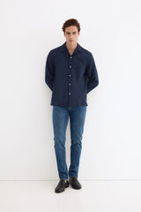 Pedro del Hierro Linen cotton long sleeve shirt Blue