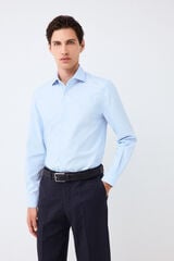 Pedro del Hierro Non-iron + anti-stain structure dress shirt Blue