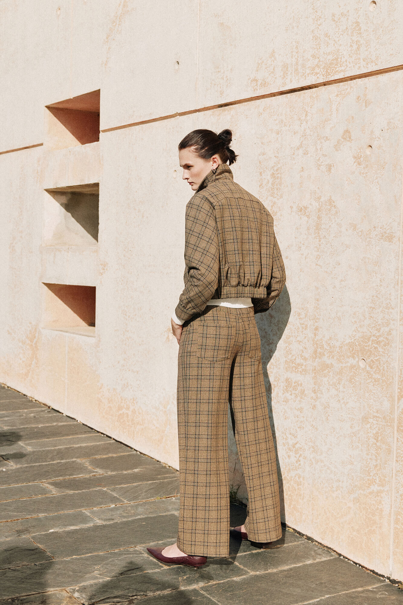 Pedro del Hierro Harris check trousers