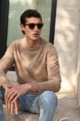 Pedro del Hierro Fine knit premium cotton jumper Beige