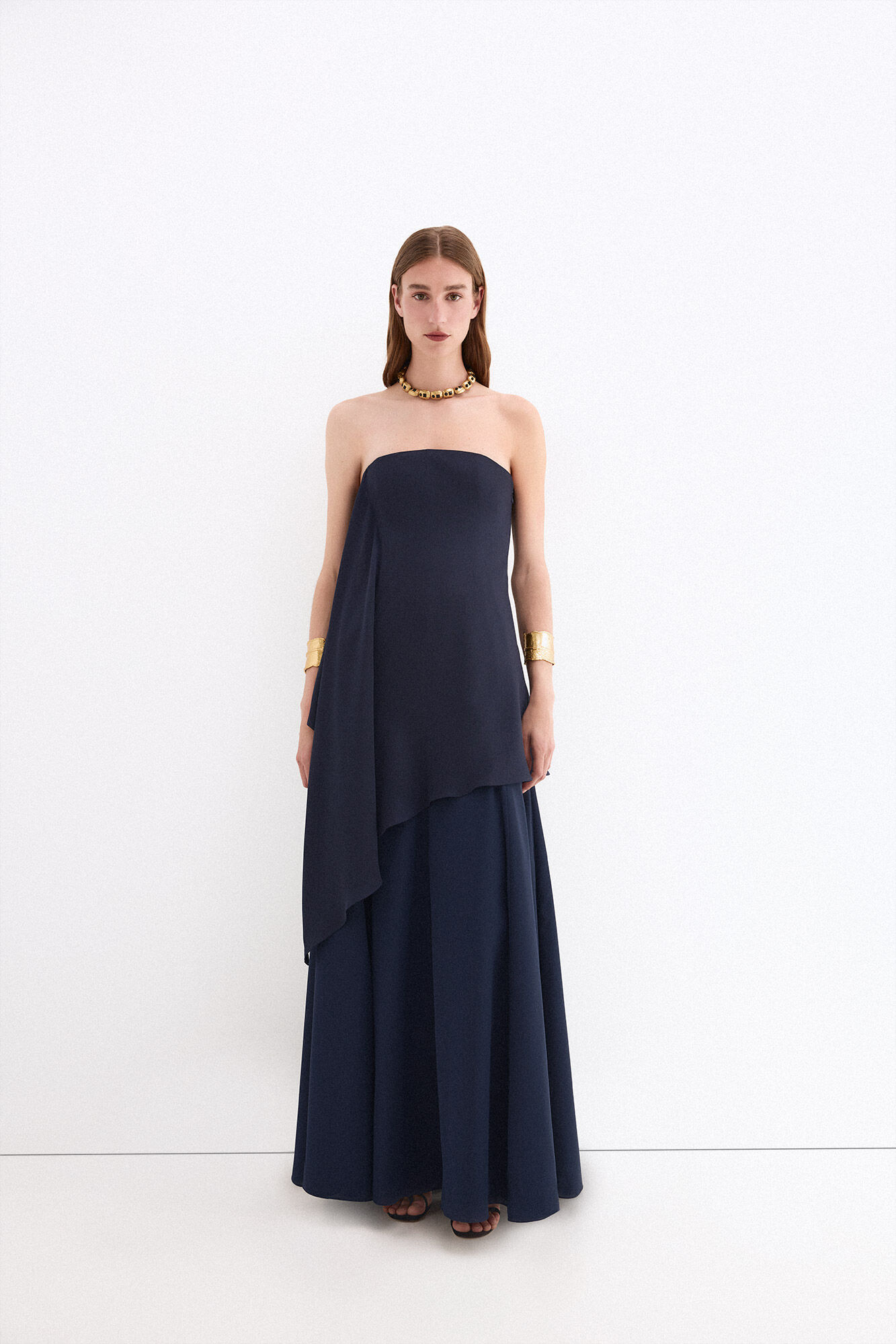 Pedro del Hierro Strapless long dress Blue