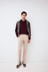 Pedro del Hierro Tapered cotton-tencel chinos Beige