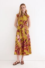 Pedro del Hierro Vestido camiseiro sem mangas estampado Amarelo