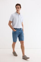 Pedro del Hierro Regular fit 5 pocket Bermuda shorts Blue
