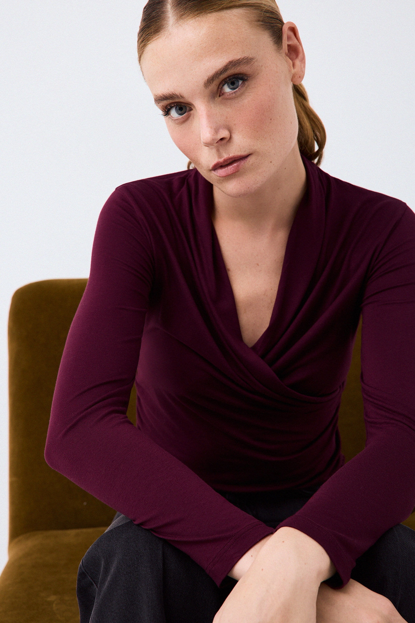 Pedro del Hierro Camiseta envolvente cuello pico