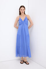 Pedro del Hierro Vestido fluido de al&ccedil;as Azul