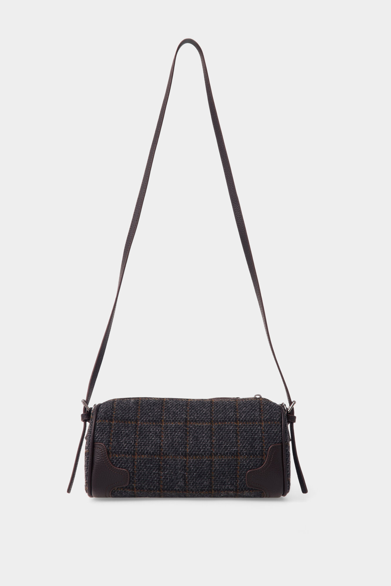 Pedro del Hierro Plaid mini handbag Brown