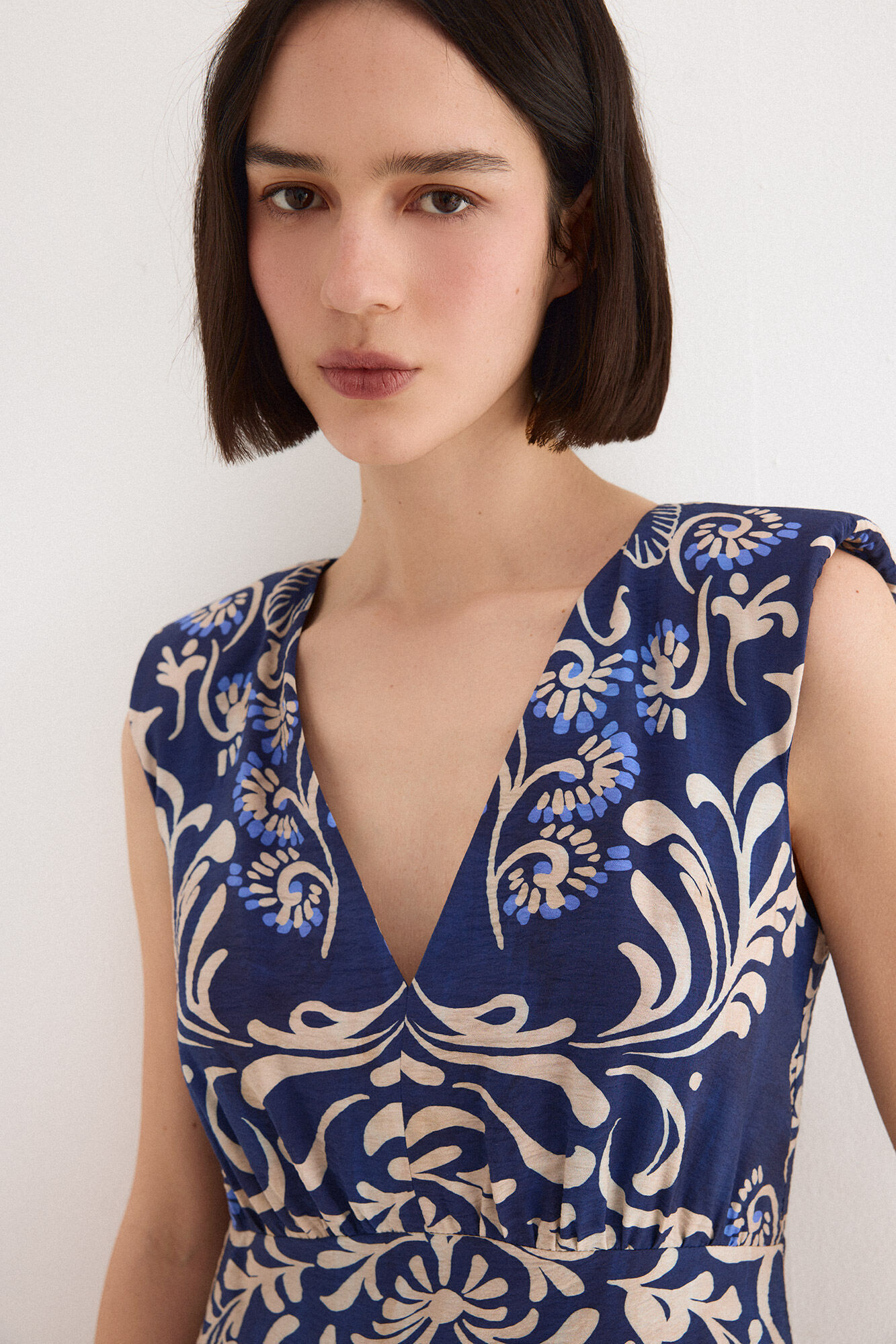 TFP by Tamara Falc&oacute; Long printed dress Blue