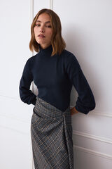 TFP by Tamara Falc&oacute; Viscose funnel neck jumper Blue