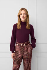 TFP by Tamara Falc&oacute; Viscose funnel neck jumper Burgundy