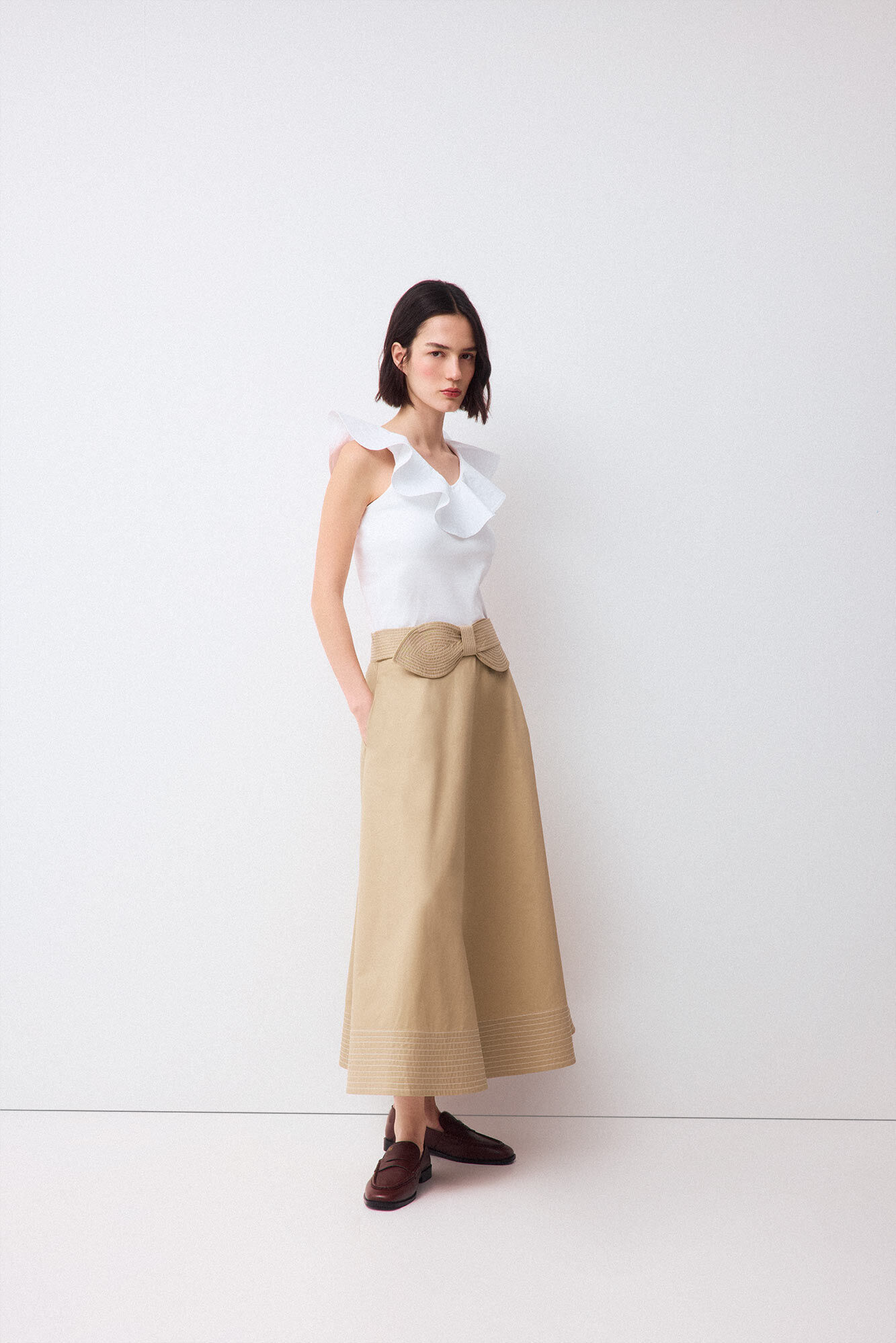 Pedro del Hierro Poplin ruffle top