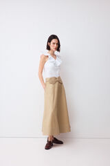 Pedro del Hierro Poplin ruffle top White