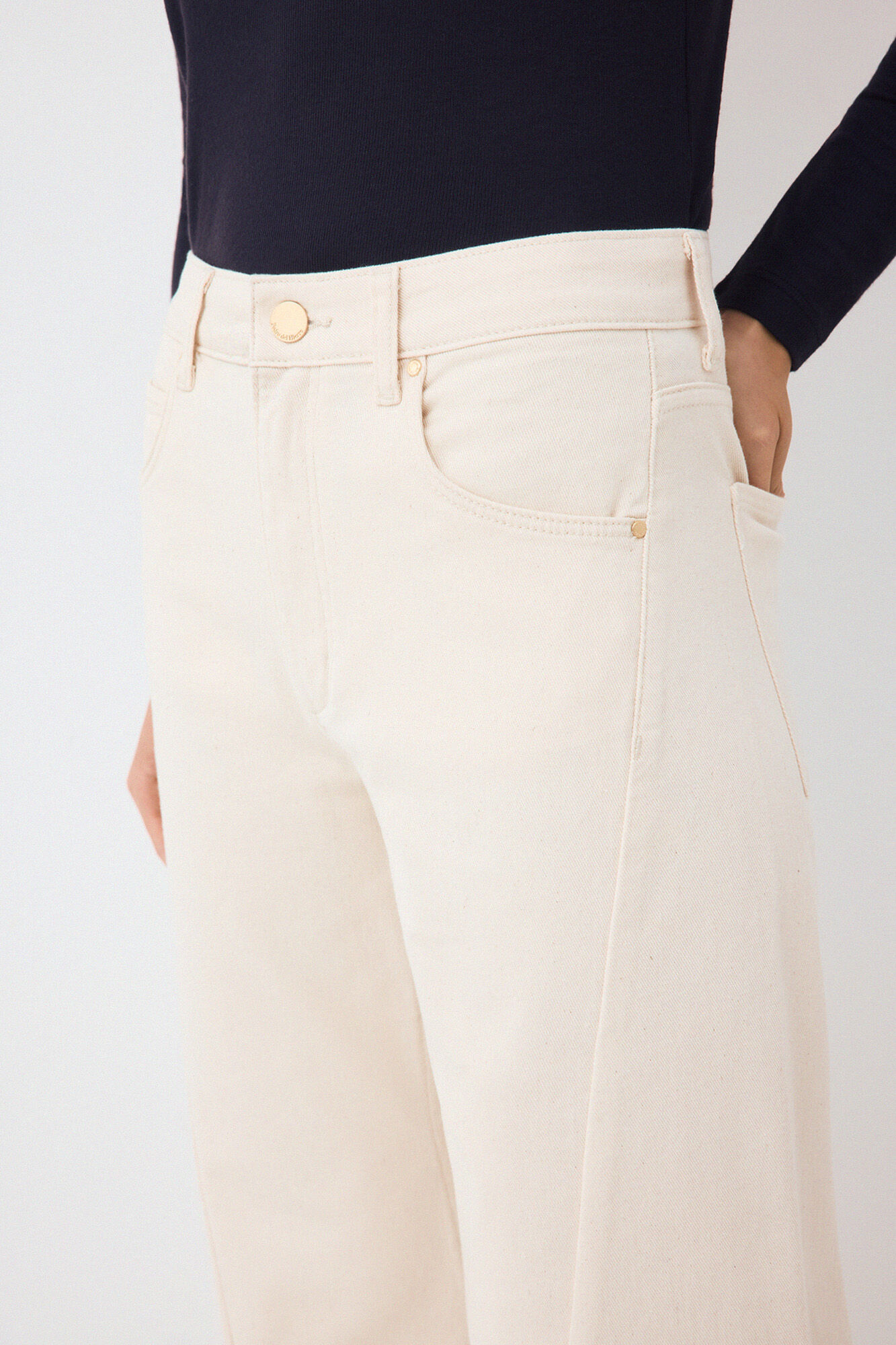 Pedro del Hierro Arch wide leg jeans Beige