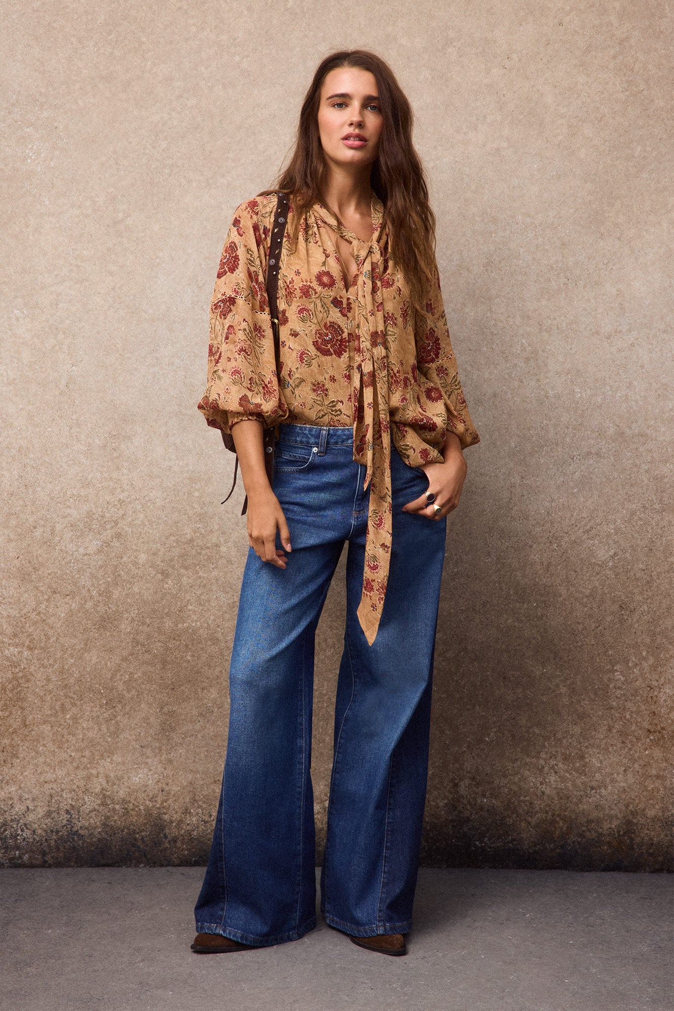 Slowlove Blusa estampada fluida Amarelo