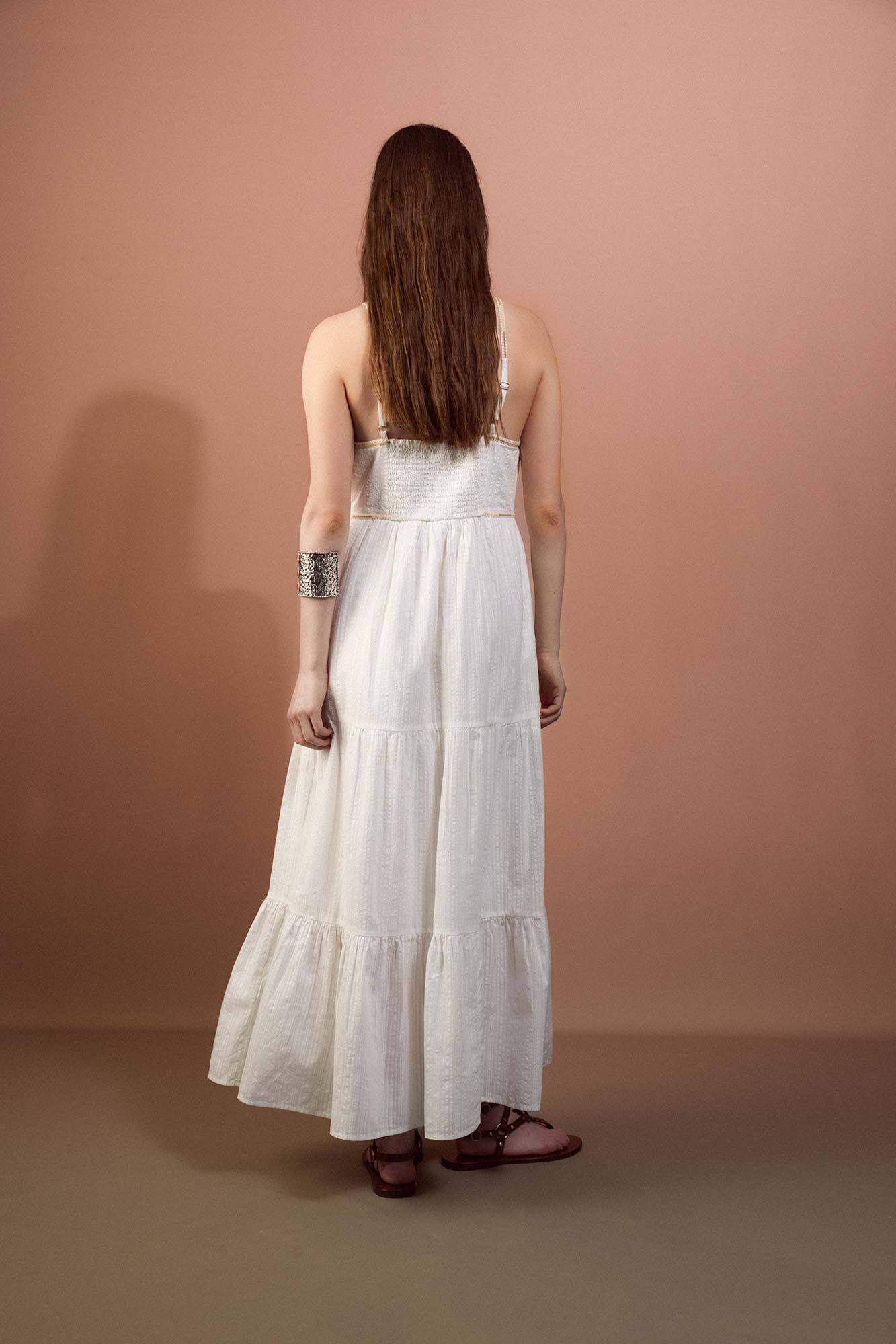 Slowlove Multicoloured embroidered dress Ivory