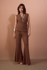 Slowlove Pantal&oacute;n campana de punto Brown