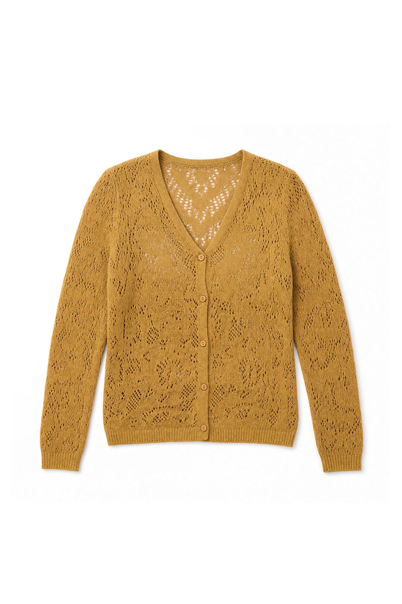 Slowlove Casaco de malha fino com recortes Dourado