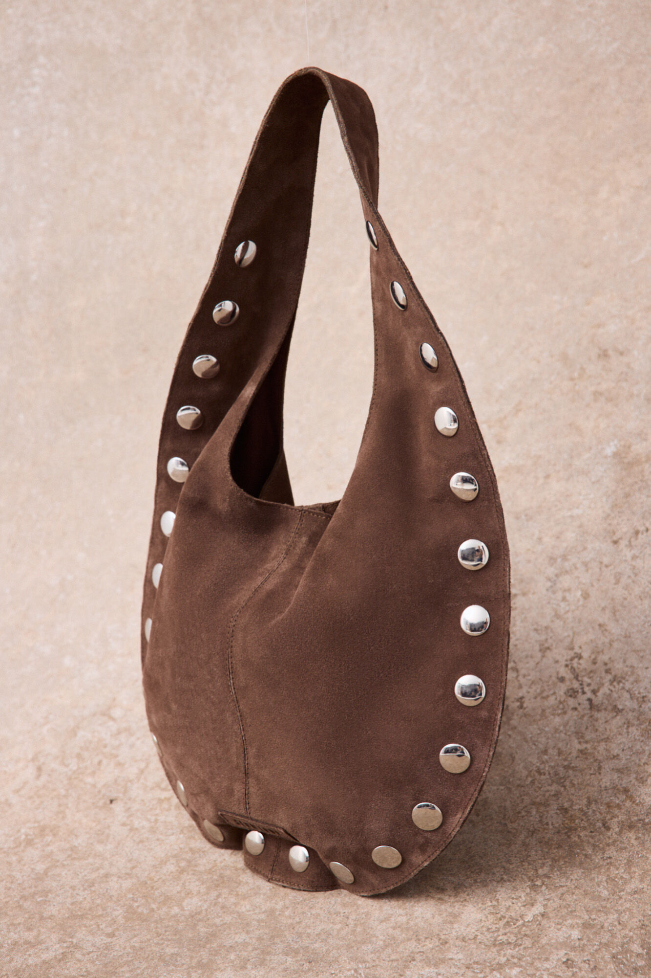 Slowlove Leather hobo shoulder bag Nude