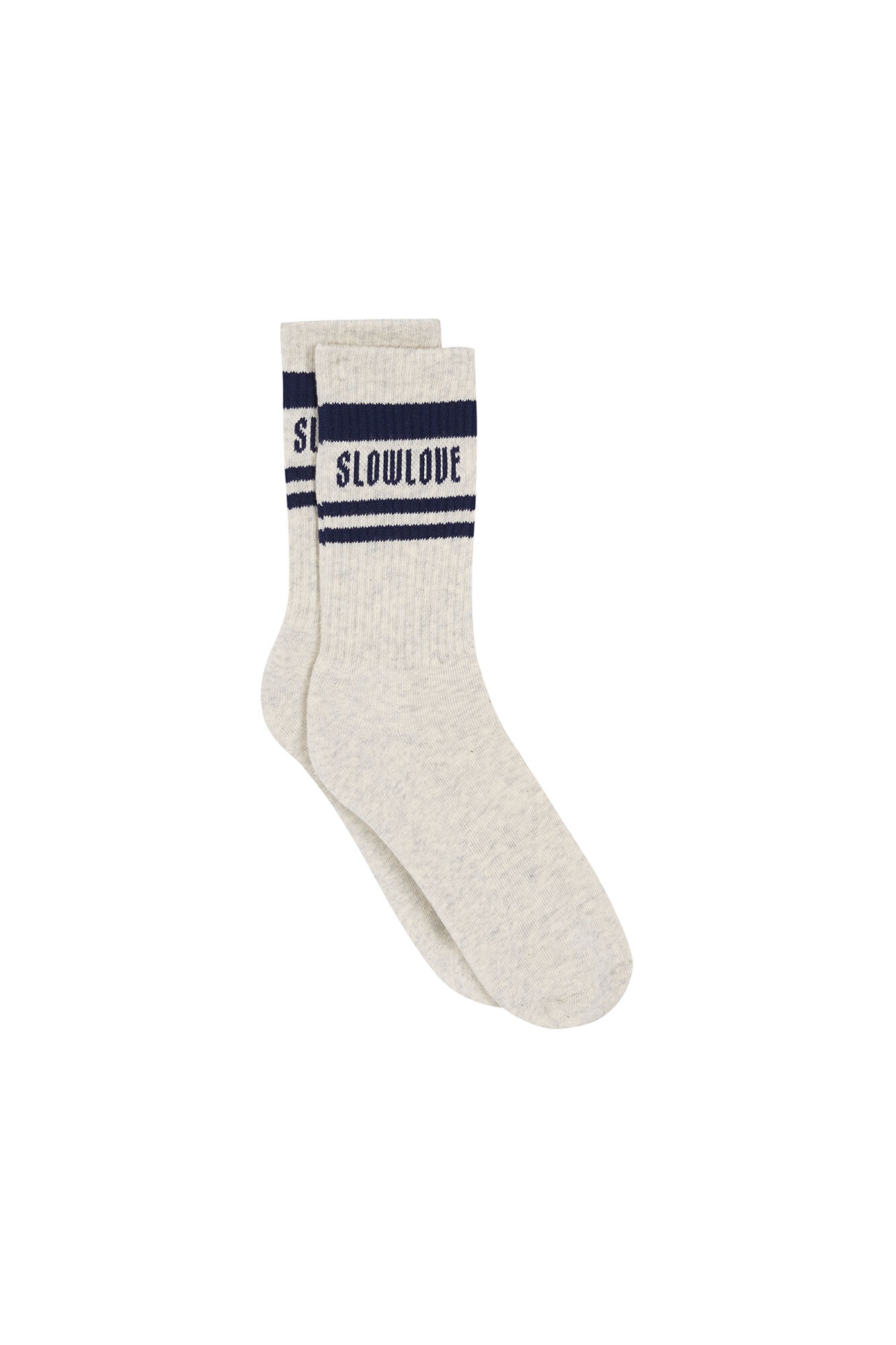 Slowlove Calcetines rayas logo Estampado azul