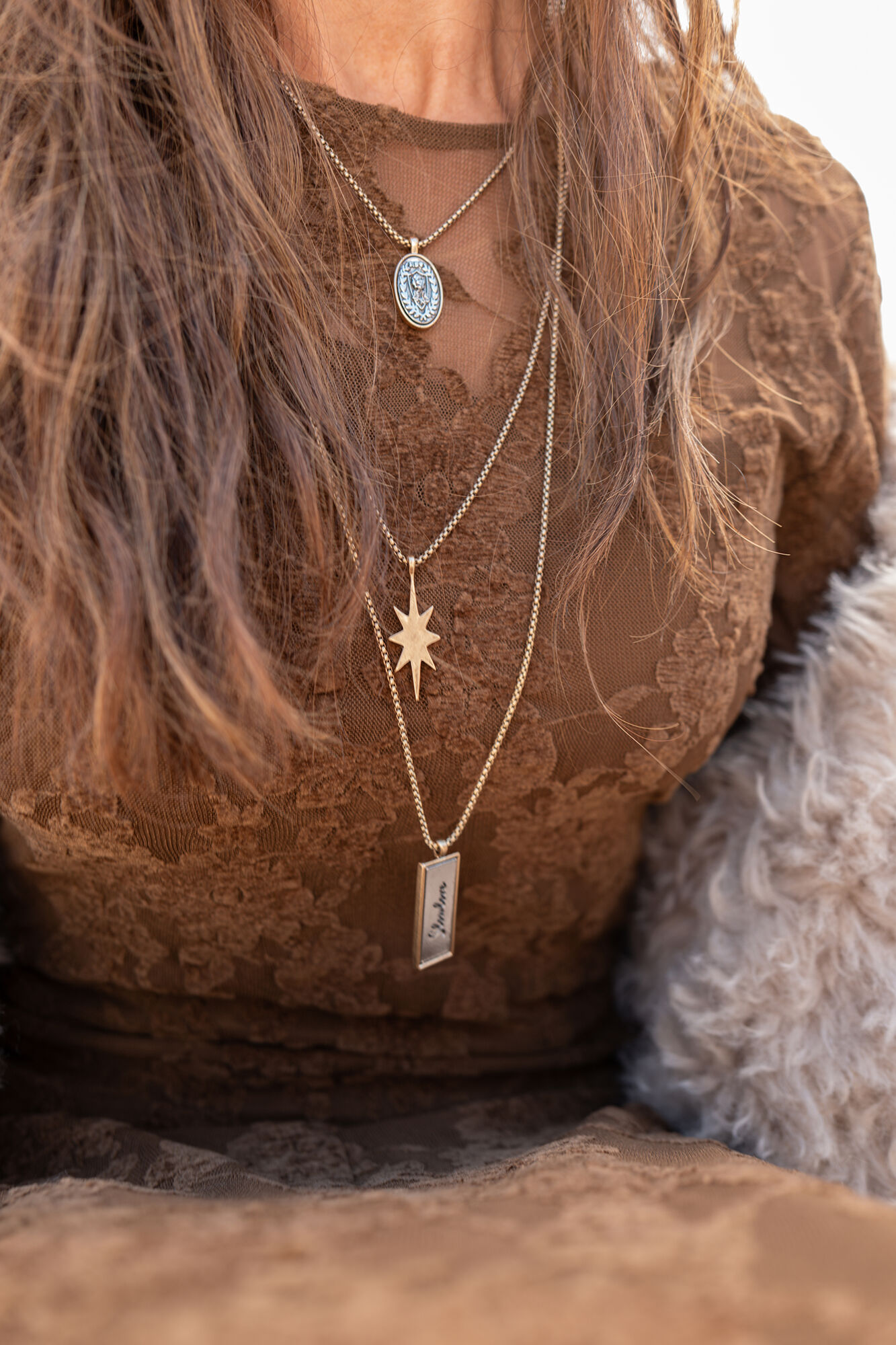 Slowlove Long necklace with charms Multicolour