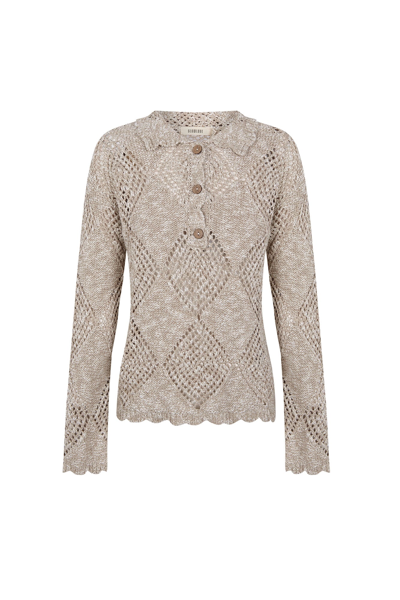 Slowlove Crochet knit jumper Beige