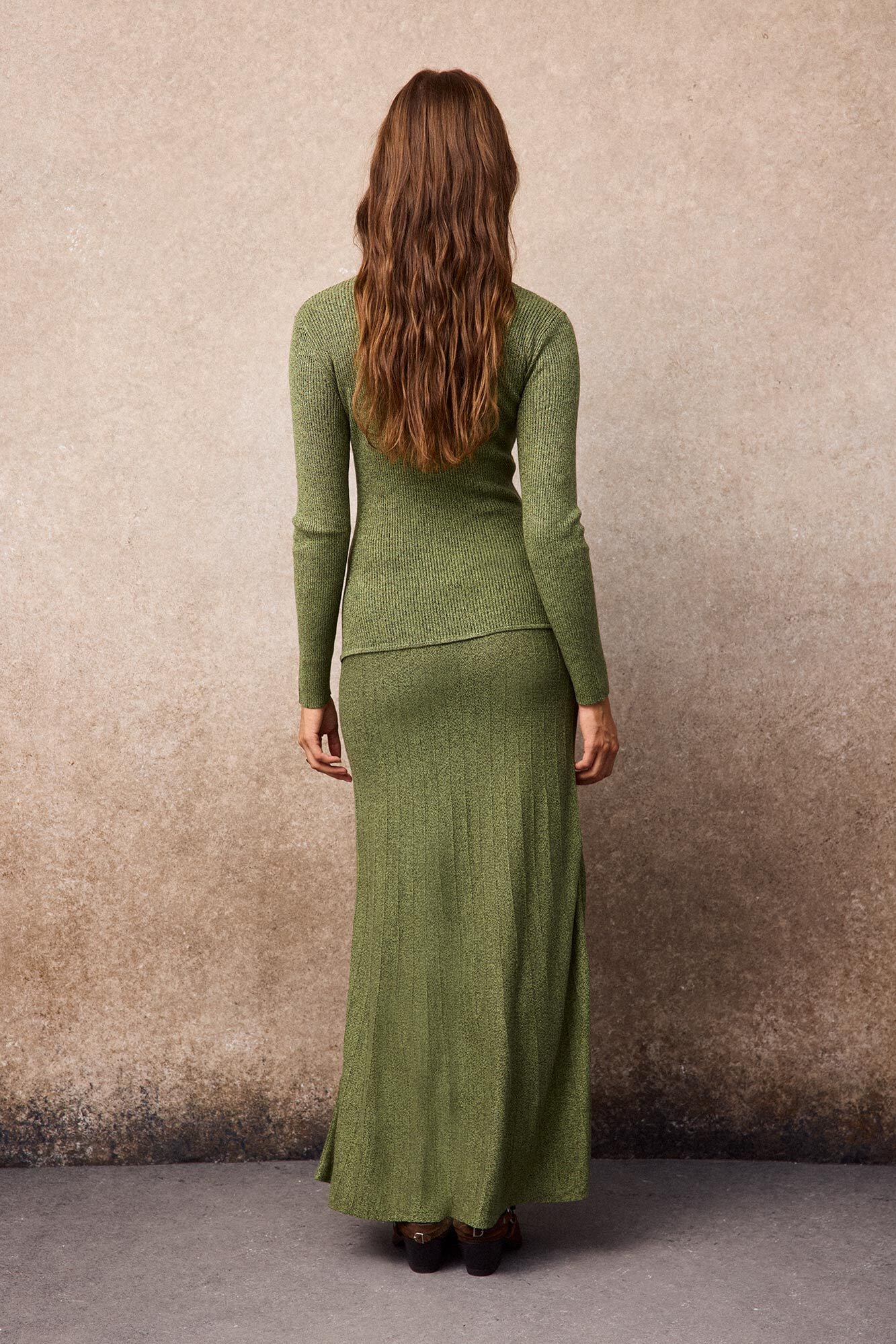 Slowlove Vestido de malha mesclada Verde