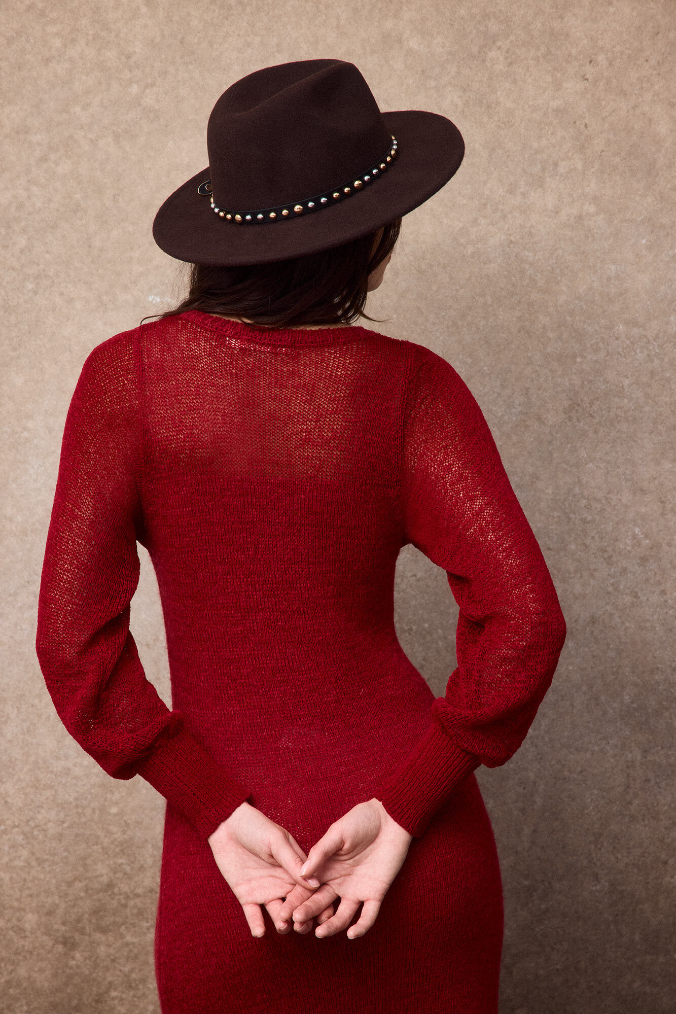 Slowlove Vestido comprido de malha Vermelho