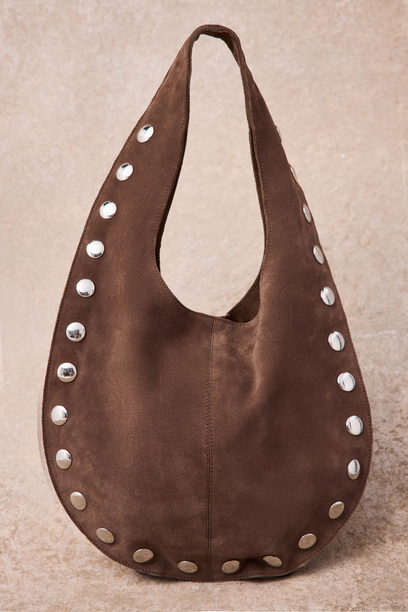Slowlove Leather hobo shoulder bag Nude