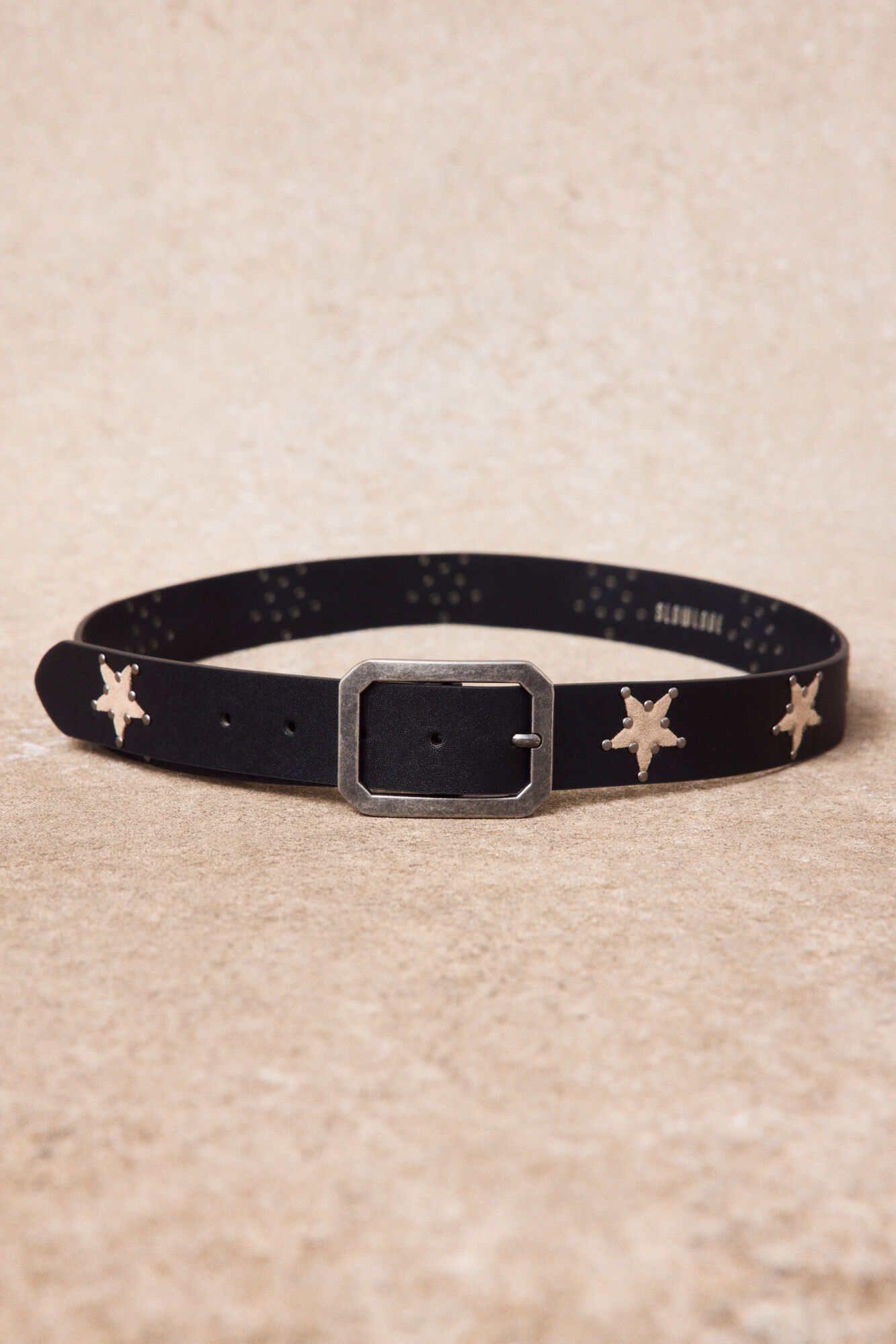 Slowlove Cinto de pele com estrelas Preto