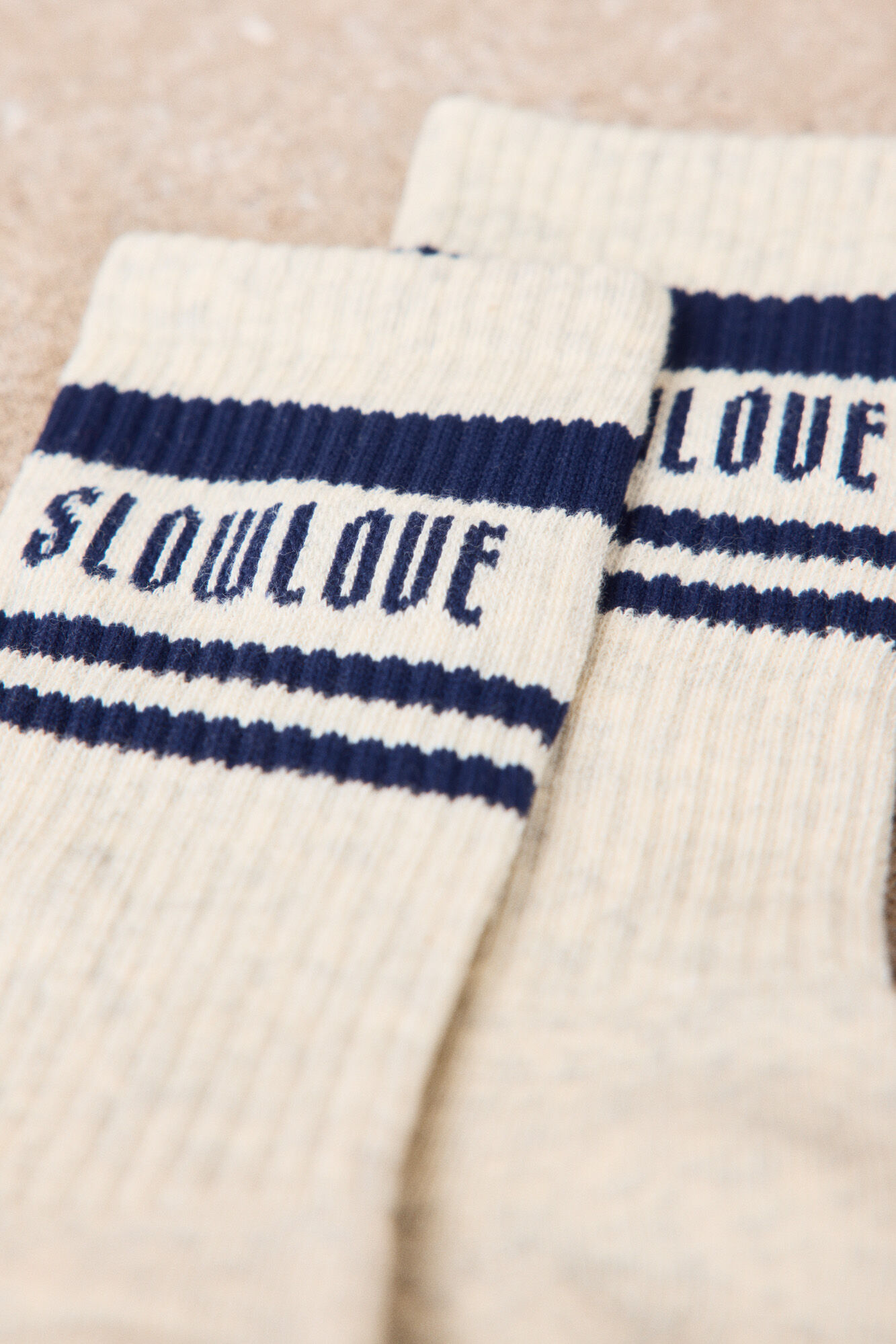 Slowlove Calcetines rayas logo Estampado azul