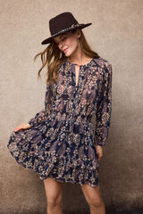 Slowlove Vestido curto estampado Azul
