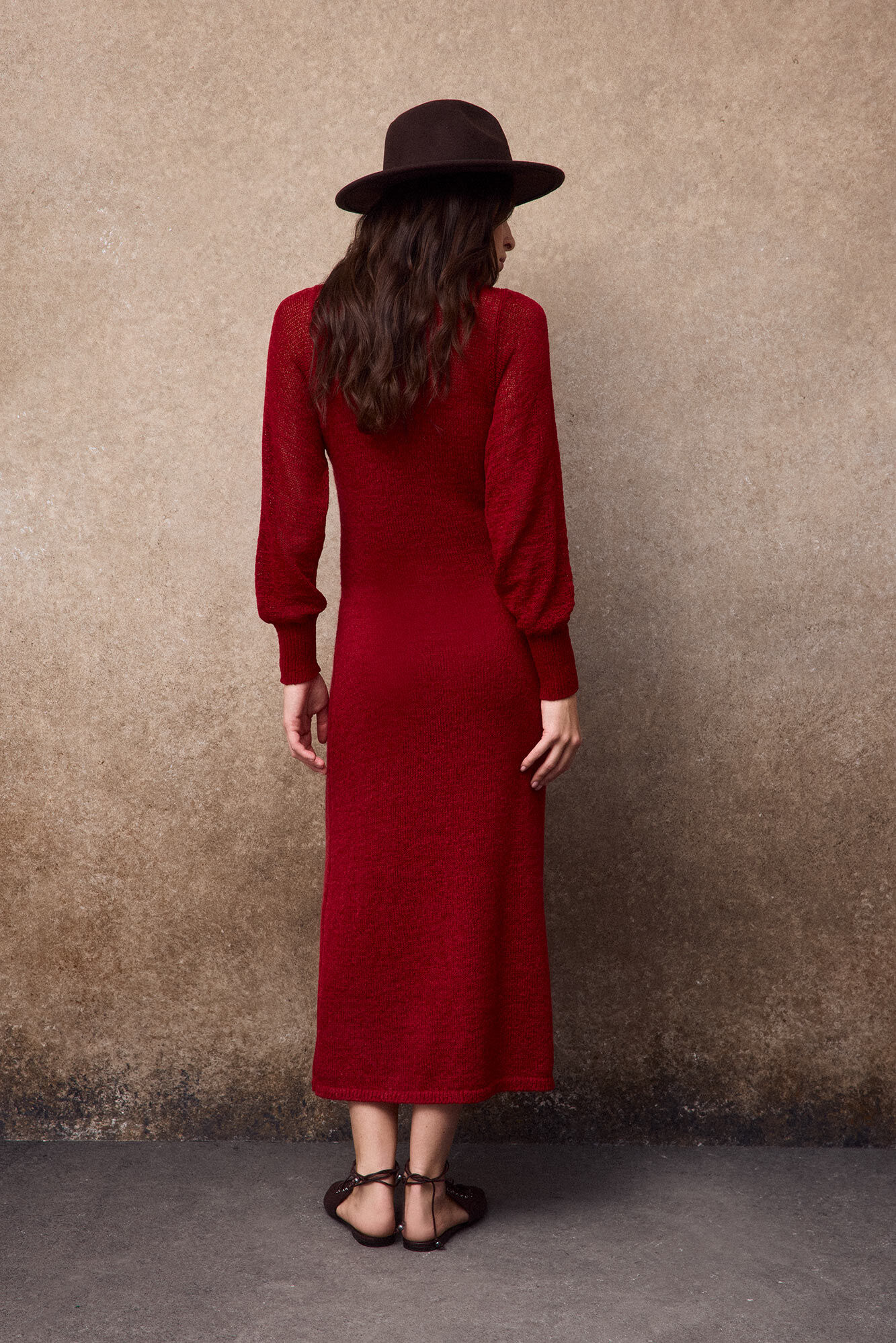 Slowlove Vestido comprido de malha Vermelho