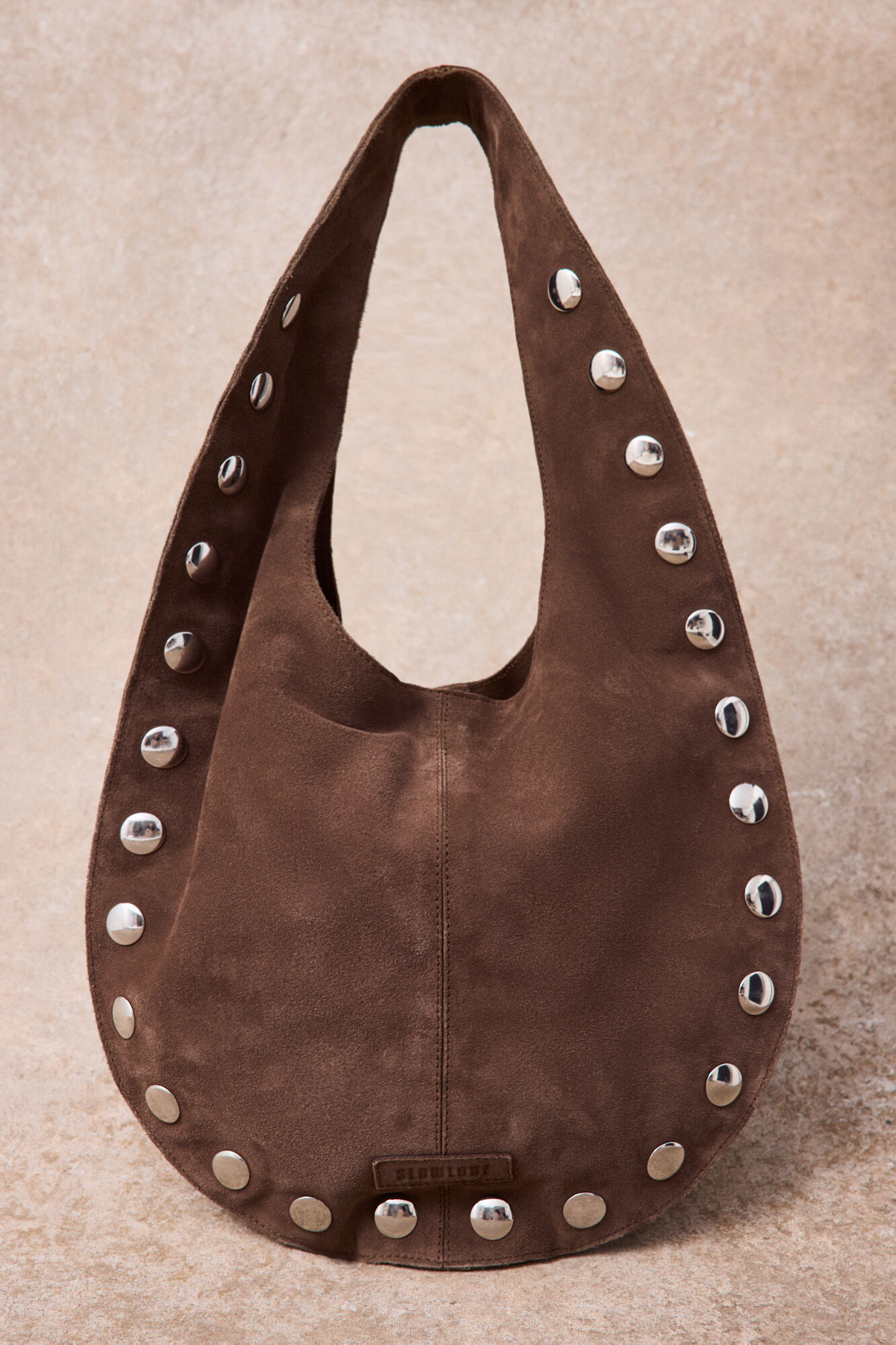 Slowlove Leather hobo shoulder bag Nude