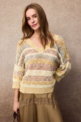 Slowlove Camisola decote em V multicolor Dourado