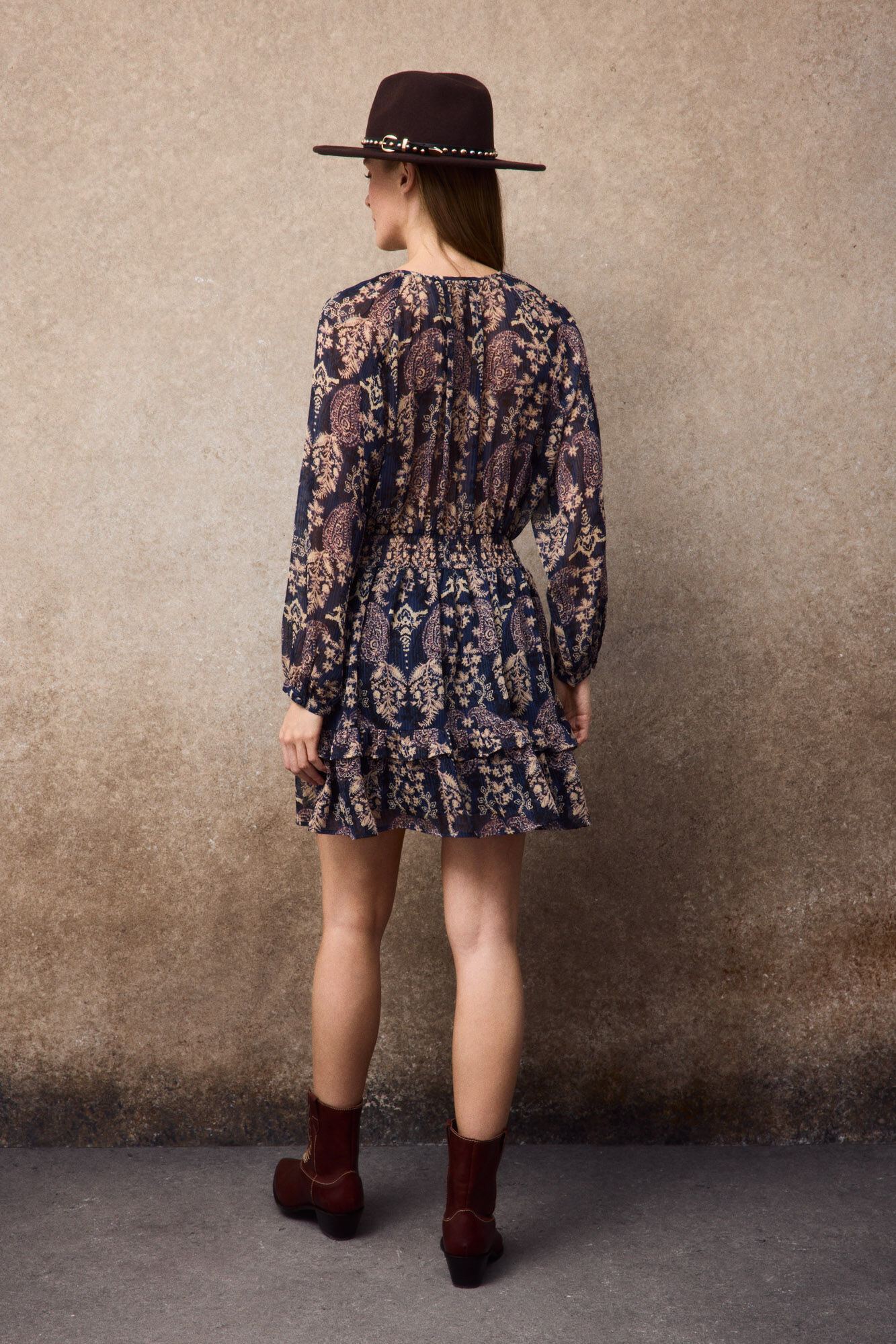 Slowlove Vestido curto estampado Azul
