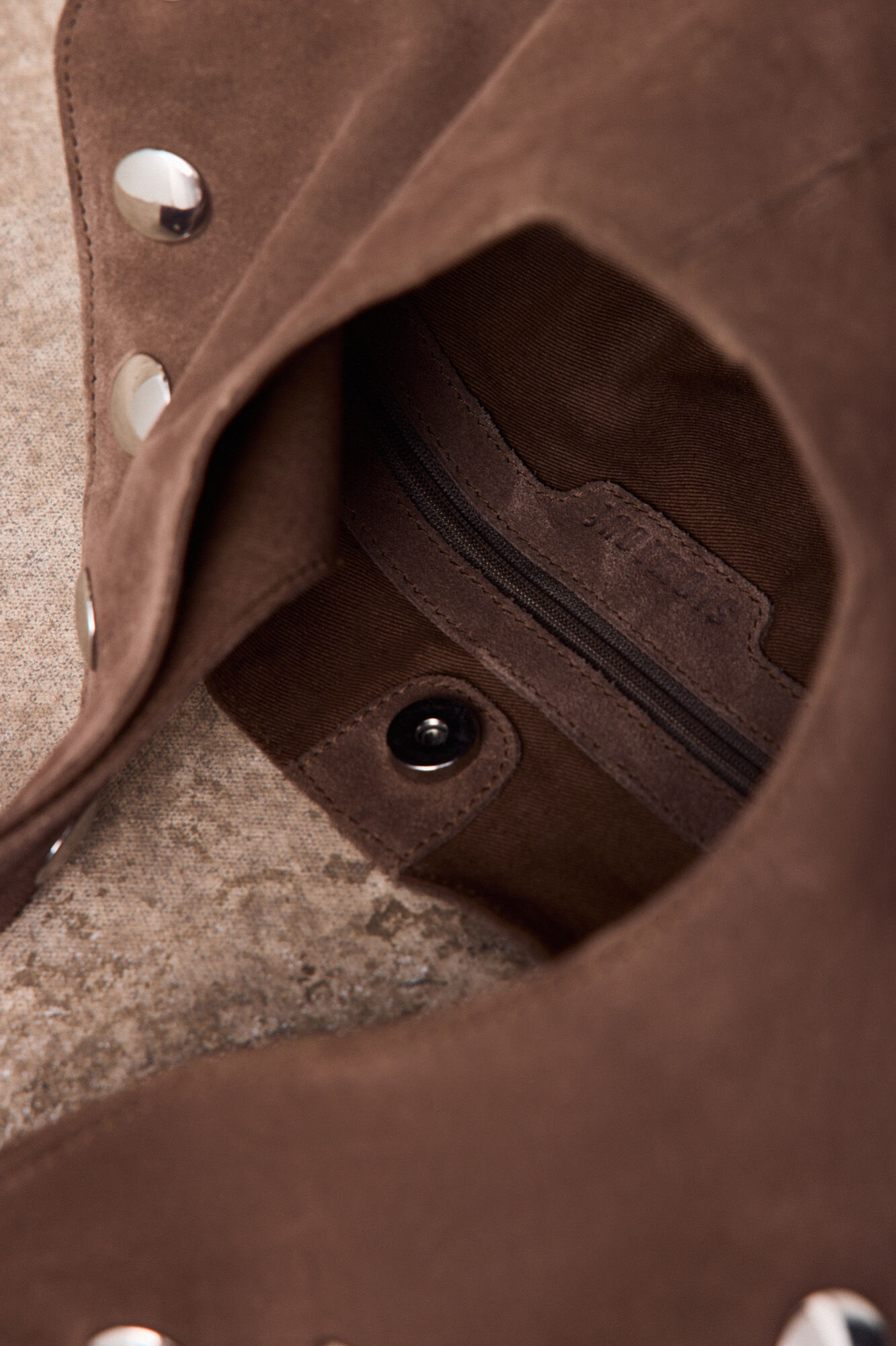 Slowlove Leather hobo shoulder bag Nude
