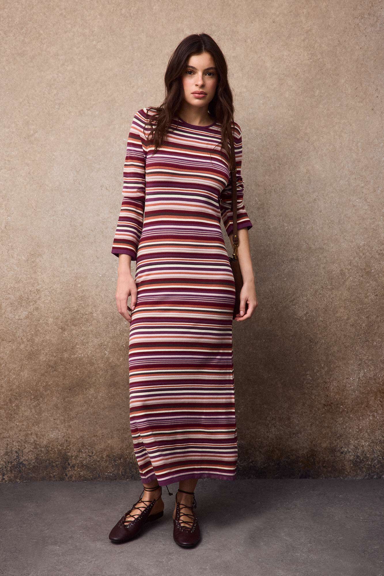 Slowlove Vestido de malha &agrave;s riscas