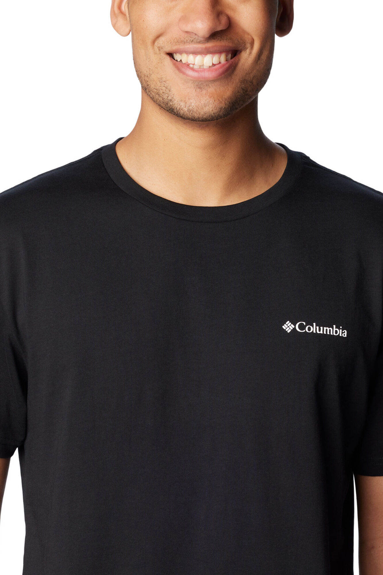 Columbia Camiseta de manga corta de algod&oacute;n org&aacute;nico Basic Logo&trade; de Columbia para hombre gris