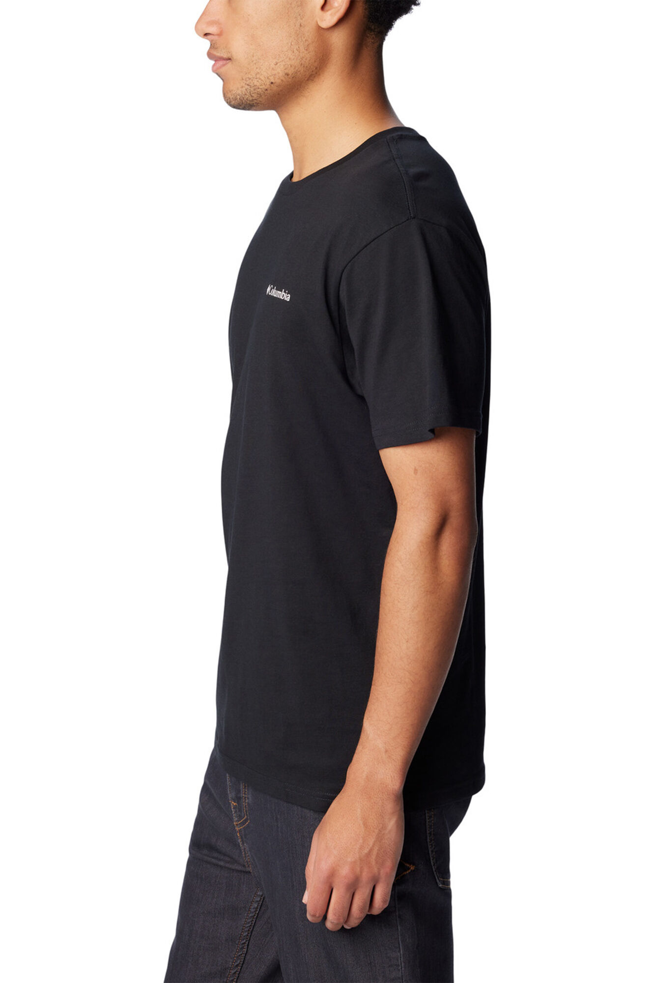 Columbia Camiseta de manga corta de algod&oacute;n org&aacute;nico Basic Logo&trade; de Columbia para hombre gris